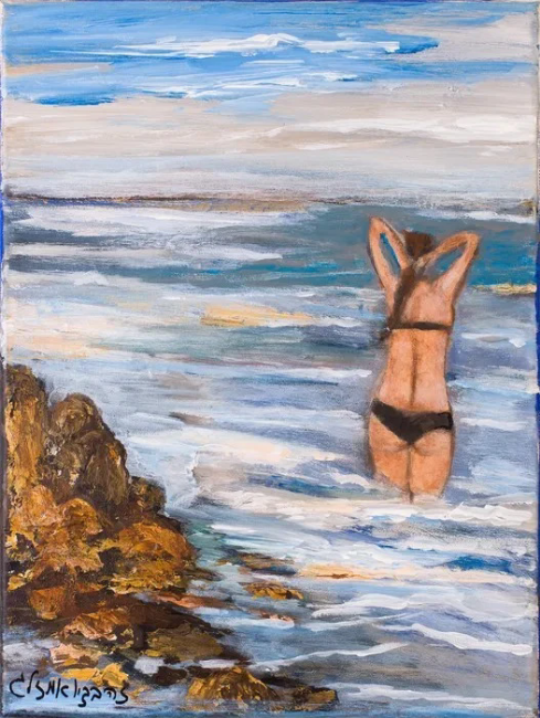 " מתרחצת " | שמן על בד 40/30